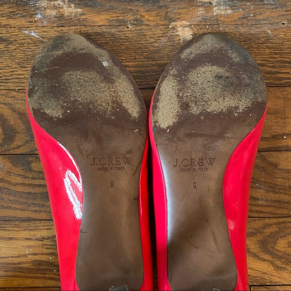 J.CREW PINK PATENT LEATHER HITTEN PEEP TOE HEEL SIZE 9 - Picture 6 of 11